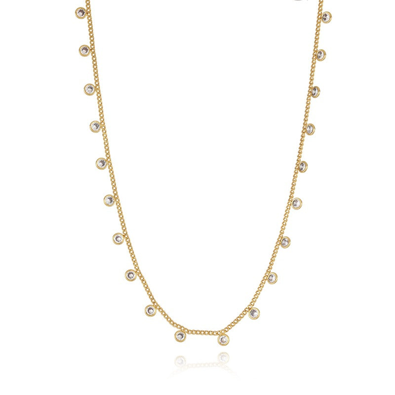 Wholesale Copper Plated Real Gold Zircon Necklace